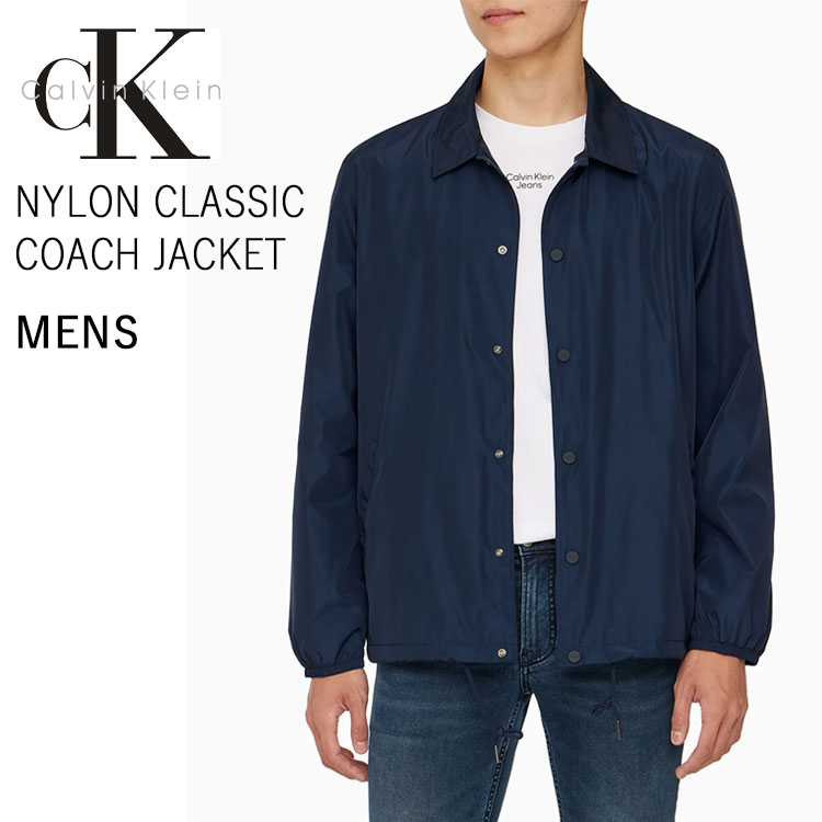 Calvin Klein カルバンクライン メンズ 上衣 NYLON CLASSIC COACH JACKET NAVY ナイロンクラシックコーチジャケット 米国海軍 メンズ上衣 成人男性用 40BM522