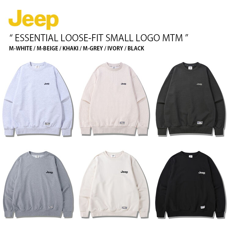 Jeep ジープ スウェット ESSENTIAL LOOSE FIT SMALL LOGO MTM エッセンシャル ルーズフィット スモールロゴ マンツーマン スウェットシャツ 長袖 トレーナー プルオーバー ロゴ カジュアル ストリート メンズ レディース 男性用 女性用 男女共用 JQ5TSU802｜select store LAILAC