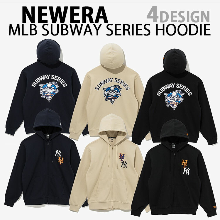 NEWERA ニューエラ パーカー ジップアップパーカー AP MLB SUBWAY SERIES ZIP UP HOOD FT51 サブウェイシリーズ ヤンキース メッツ BLACK BEIGE NAVY ニューヨーク地下鉄シリーズ バックグラフィック 14536471/2/3