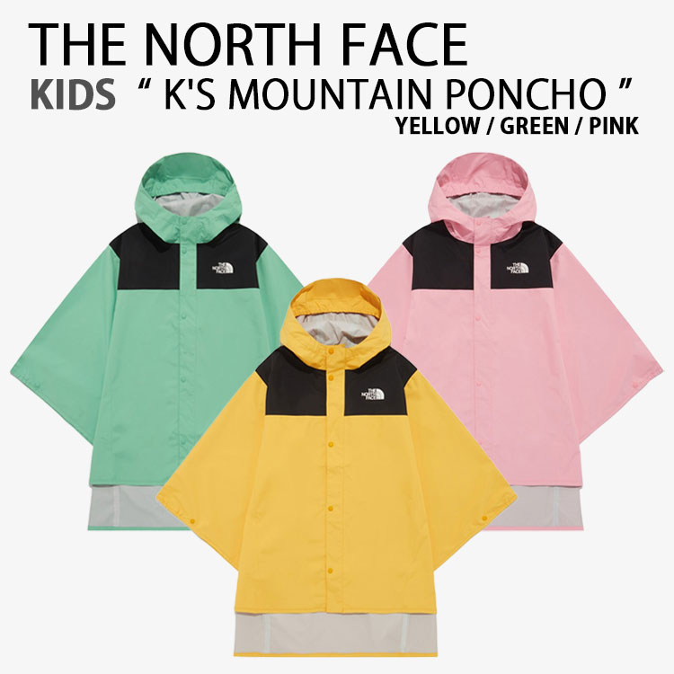 THE NORTH FACE ノースフェイス キッズ レインコート K'S MOUNTAIN PONCHO マウンテンポンチョ カッパ ロゴ 防水 男の子 女の子 子供用 NJ2HR22S/T/U
