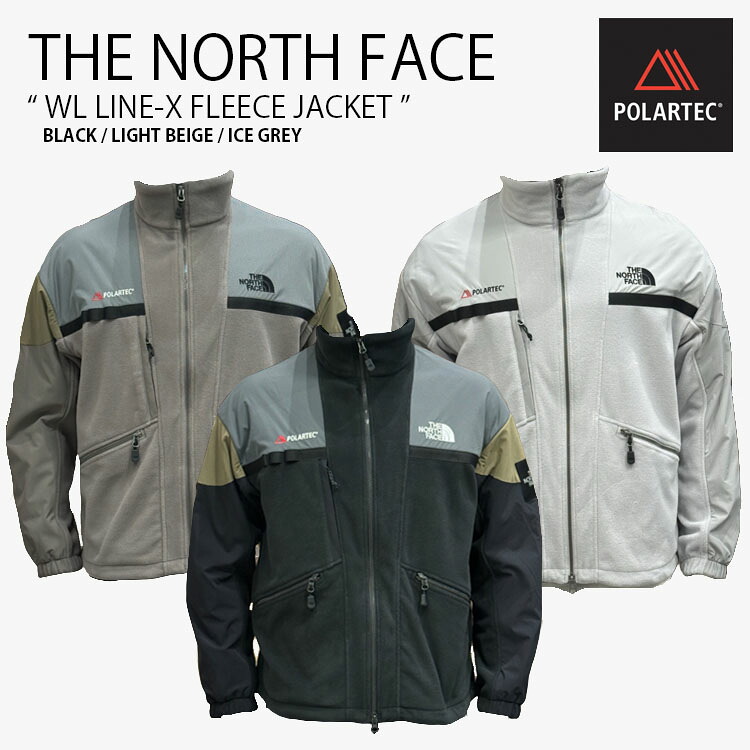 THE NORTH FACE ノースフェイス フリースジャケット WL LINE-X FLEECE JACKET ホワイトレーベル ライン フリース ジャケット ボアジャケット ロゴ WHITELABEL ブラック ベージュ グレー メンズ レディース 男性用 女性用 男女共用 NJ4FR52J/K/L｜select store LAILAC