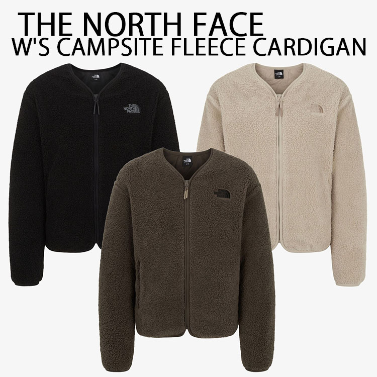 THE NORTH FACE ノースフェイス レディース フリース カーディガン W'S CAMPSITE EX FLEECE CARDIGAN キャンプサイト フリースカーディガン BEIGE BROWN BLACK セミクロップ丈 短め丈 NJ4FR85A/B/C