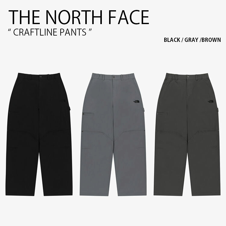 THE NORTH FACE ノースフェイス ワイドパンツ CRAFTLINE PANTS クラフトライン パンツ 長ズボン イージーパンツ ナイロンパンツ ロゴ カジュアル ストリート WHITELABEL ブラック グレー ブラウン メンズ レディース 男性用 女性用 男女共用 NP6NR55J/K/L