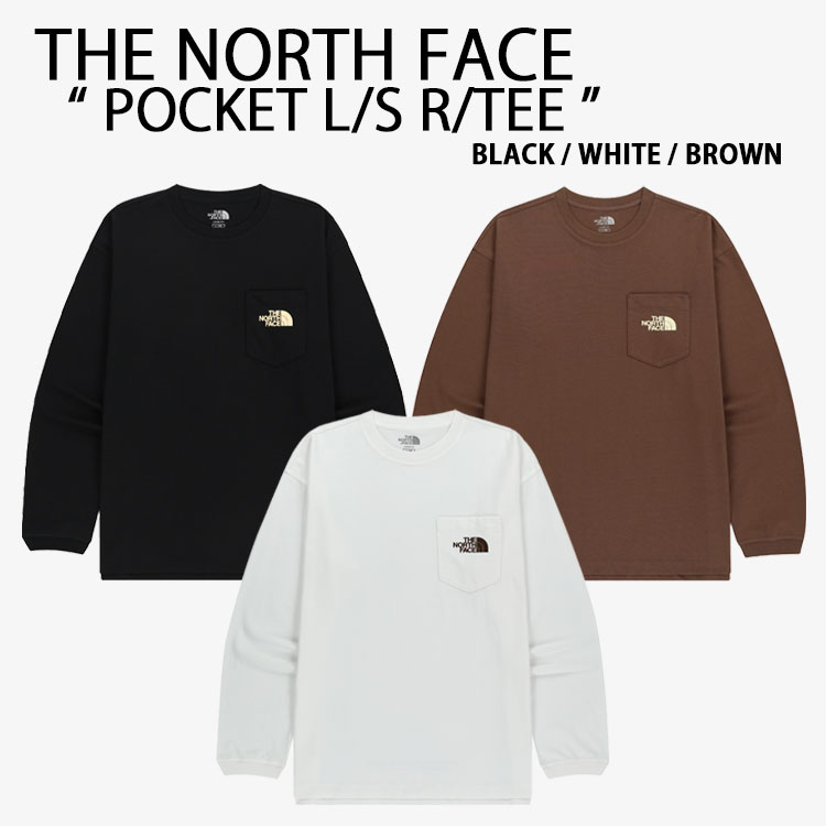 THE NORTH FACE 北の方人間の顔 白いこと付け紙 ティーシャツ POCKET L/S R/TEE 衣嚢 ロングティーシャツ ラウンドTEE 長袖 労働者の一団のど首 WHITELABEL メンズ レディース NT7TR50J/K/L トップス-Tシャツ・カットソー