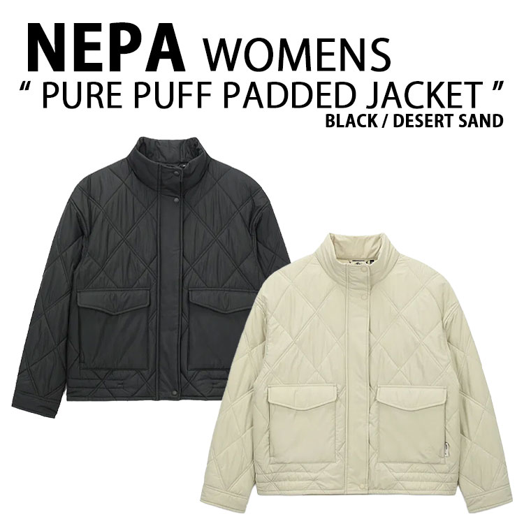 NEPA ネパ レディース キルティングジャケット W PURE PUFF PADDED JACKET ピュレパーフ パディッドジャケット 軽い カーディガン ブラック サンド 女性用 7K60969【中古】未使用品｜select store LAILAC