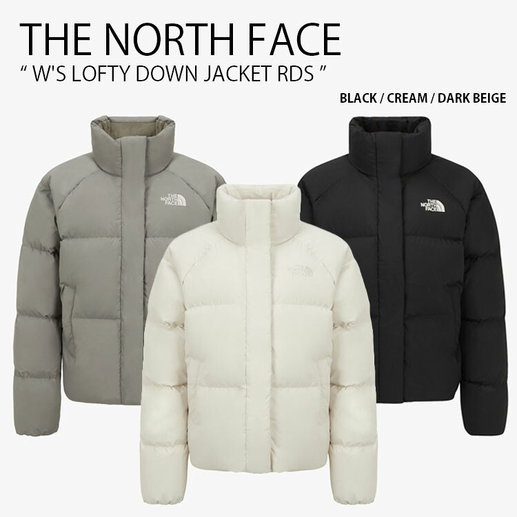 THE NORTH FACE ノースフェイス レディース ダウンジャケット W'S LOFTY DOWN JACKET RDS ウィメンズ ロフティ ダウン ジャケット スタンドネック クロップ丈 ロゴ カジュアル ストリート キャンプ ブラック アイボリー ベージュ 女性用 NJ1DR85A/B/C