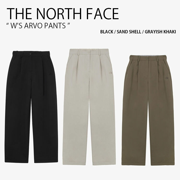 THE NORTH FACE ノースフェイス レディース ワイドパンツ W'S ARVO PANTS ウィメンズ アルボ パンツ 長ズボン イージーパンツ ロングパンツ ウーブンパンツ ロゴ カジュアル ストリート ブラック ベージュ カーキ 女性用 NP6NR89A/B/C|select store LAILAC