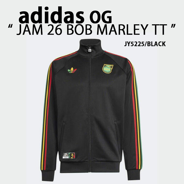  originals アディダス トラックトップ ボブマーリー JAMAICA 26 BOB MARLEY TRACK TOP JY5225 BLACK ジャージ ジャマイカ ラスタカラー レギュラーフィット メンズ レディース【中古】未使用品