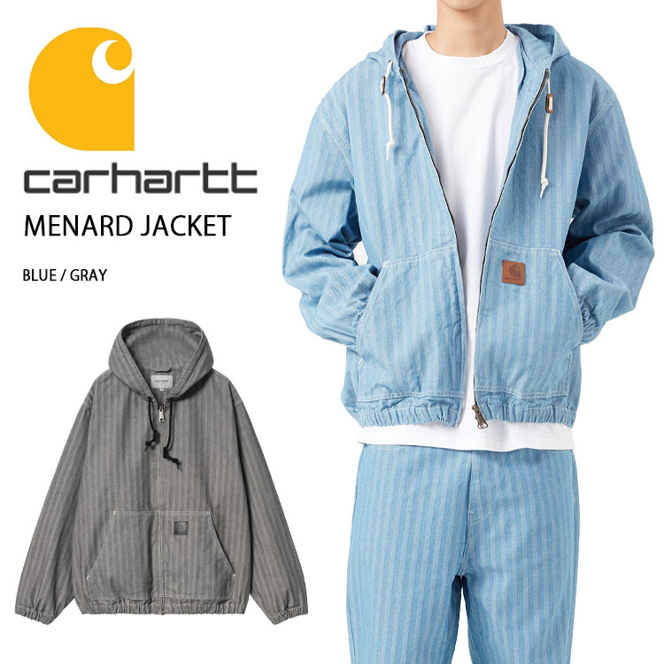 CARHARTT カーハート ジャケット MENARD JACKET BLUE GRAY メナード ジャケット ブルー グレー デニム カジュアル フーディ フード付き ストリート メンズ 男性用 CA24FWJAJL【中古】未使用品 27,970円
