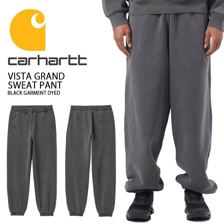 CARHARTT カーハート ロングパンツ VISTA GRAND SWEAT PANT BLACK ビスティ グランド スウェット パンツ ブラック ジョガー ラベル ロゴ メンズ 男性用 CA25FWPASW【中古】未使用品