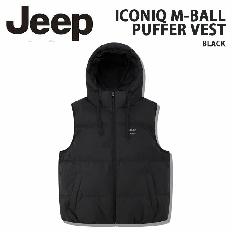 Jeep ジープ ダウンスタイル ダウンベスト ICONIC MICRO BALL PAFEER VEST パファーベスト パディングベスト BLACK 中綿ベスト ダウンスタイル ブラック メンズ レディース JQ5JPU692BK