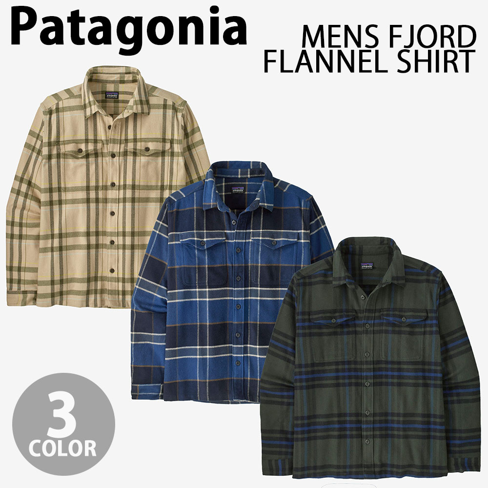 Patagonia パタゴニア フランネルプルオーバー 綿ネルプルオーバー Men\u0027s Fjord Flannel Shirt 心地よいプルオーバー ファスナープルオーバー BLUE GREEN NATURAL 綿織物プルオーバー メンズ上衣 42401