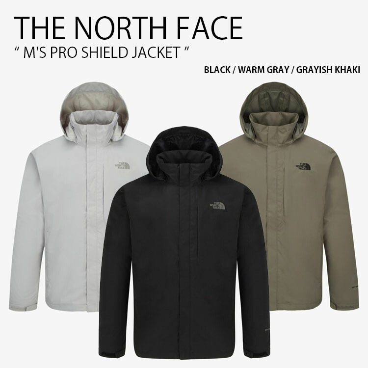 THE NORTH FACE ノースフェイス マウンテンパーカー M'S PRO SHIELD JACKET プロ シールド ジャケット 長袖 レギュラーフィット ロゴ カジュアル ストリート アウトドア ブラック グレー カーキ メンズ レディース 男性用 女性用 男女共用 NJ2HR50A/B/C