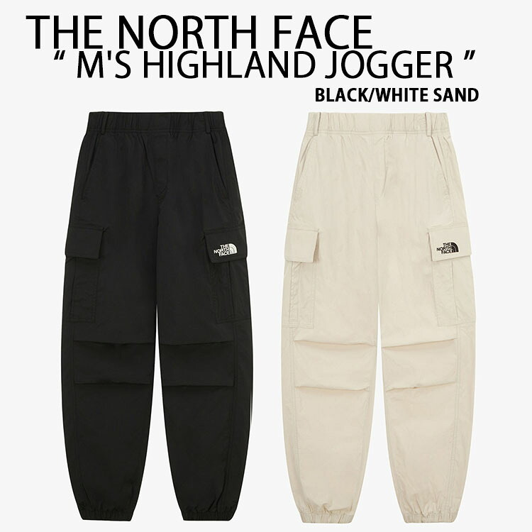 THE NORTH FACE 北の方人間の顔 ジョガーパンツ M\u0027S HIGHLAND JOGGER PANTS ハイランドジョガー ストレット原料品 BLACK SAND イージーパンツ ロゴタイプ レギュラー相応う 黒いこと 白いこと砂子 メンズ レディース NP6NR11A/B