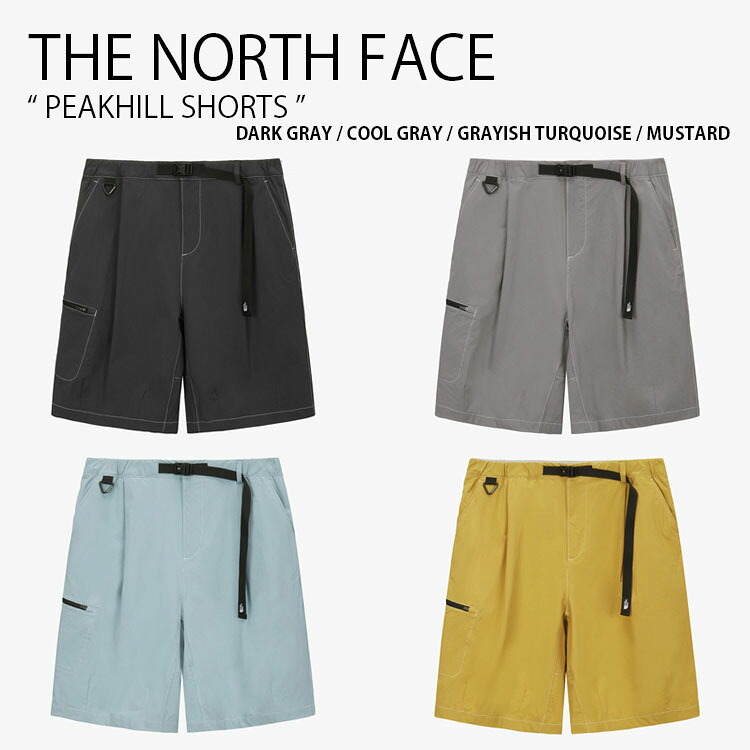 THE NORTH FACE ノースフェイス ショートパンツ PEAKHILL SHORTS ピークヒル ショーツ パンツ 半ズボン ロゴ カジュアル ストリート キャンプ グレー ブルー イエロー メンズ レディース 男性用 女性用 男女共用 NS6NS06A/B/C/D
