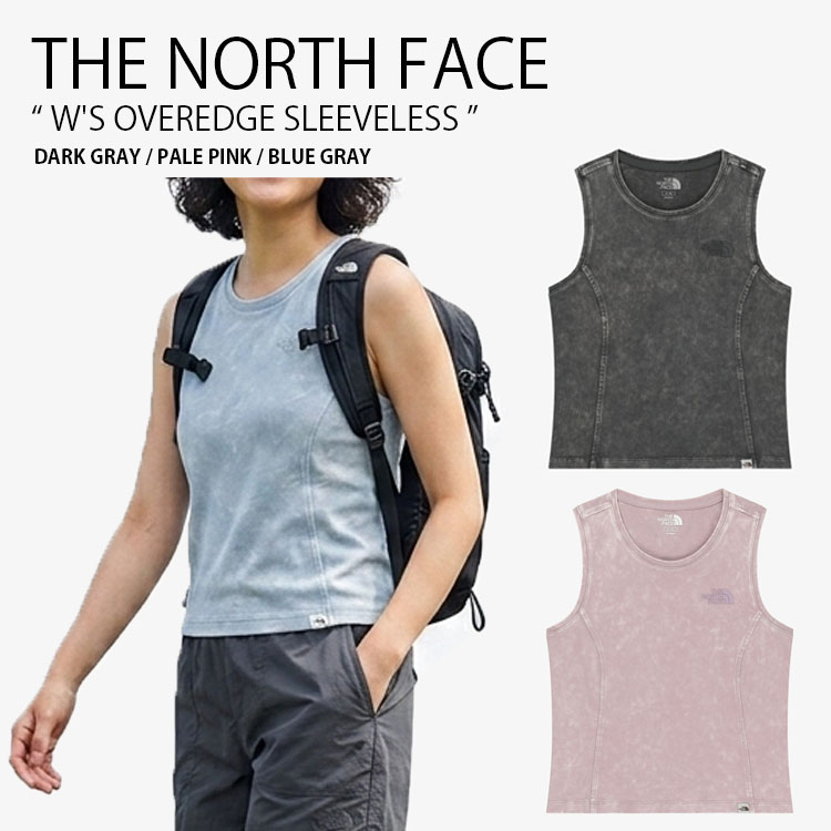 THE NORTH FACE ノースフェイス レディース タンクトップ W'S OVEREDGE SLEEVELESS ウィメンズ オーバーエッジ スリーブレス ノースリーブ スリムフィット ロゴ カジュアル ストリート WHITELABEL グレー ピンク ブルー 女性用 NT7VS31J/K/L｜select store LAILAC