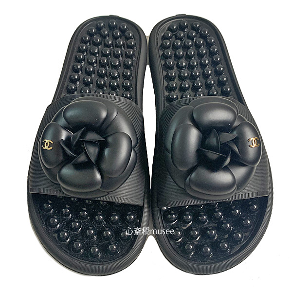 楽天市場 新品 Chanel シャネル カメリア 健康サンダル ゴールドccマーク サイズ３７ 黒 G３３８０３x５１９９ ココマーク 箱 リボン ラッピング 心斎橋ミュゼ