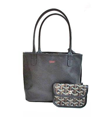St Louise With New Goyard ゴヤールアンジュ Anjou Mini Tote Bag Reversible Black Per Ribbon