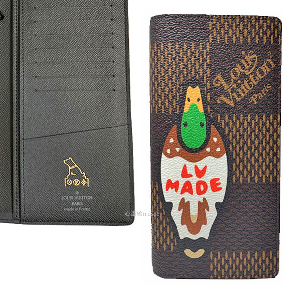 楽天市場 新品 Vuitton Nigo コラボ ポルトフォイユ ブラザ 二つ折り財布 N カモ 渋谷メンズ店 限定 スペシャル スタンプ入り ダミエ エベヌ ジャイアント 箱のラッピング 年限定 ヴァージル アブロー Nigoコラボ ブラザ 心斎橋ミュゼ