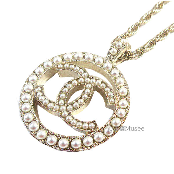 新品 Chanel シャネル Ccマーク パール ラウンド ゴールド ネックレス 9076 B Nd322 箱 リボン ラッピング Andapt Com