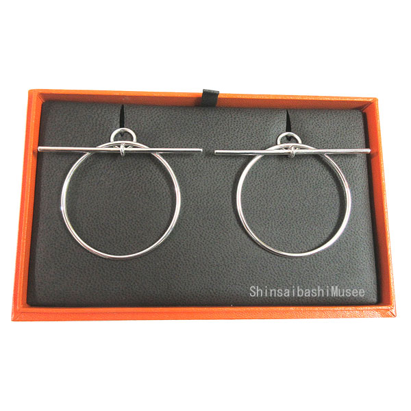【絶妙なサイズ・雰囲気放つ】HERMES ピアス ≪ループ≫ Loop MM HERMESエルメス Loop ループ ピアス MMサイズ シルバー