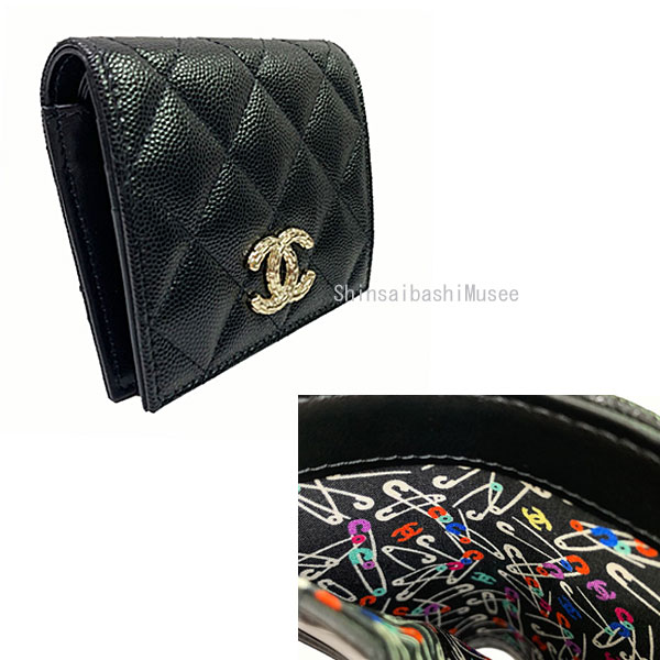 楽天市場】≪Brand new≫CHANEL Mini Small Wallet Black Silver