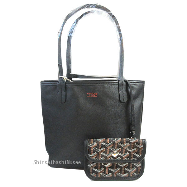 ≪Brand new≫ GOYARD Goyard ANJOU MINI Black Tote bag Shopper Ribbon Wrapping Genuine ≪新品≫正規品 GOYARD ゴヤール アンジュ ミニ ブラック 黒 トート ポーチ ショッパー リボン ラッピング