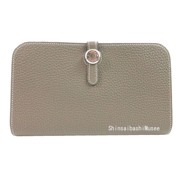 HERMES ドゴン ロング トゴ ヴェールフォンセ 二つ折り財布□Q刻印 HERMES ドゴン ロング トゴ ヴェールフォンセ 二つ折り財布□Q