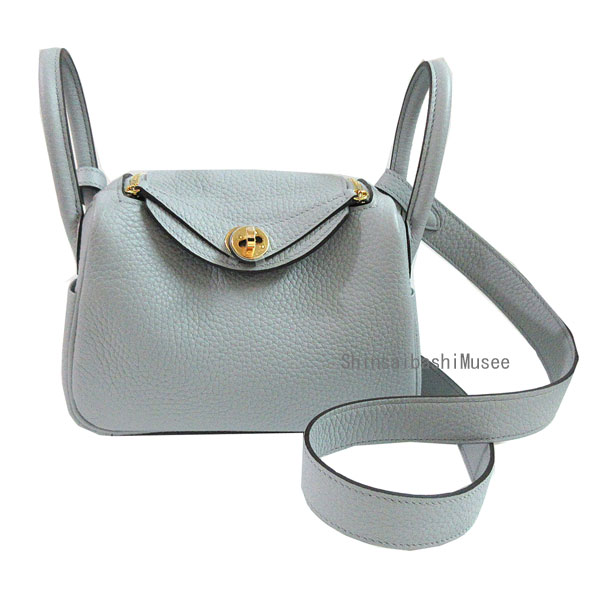 ≪Brand New≫ Hermes Lindy Mini Blue Glacier Gold Hardware W Stamp Taurillon Clemence Shoulder Bag ≪新品≫エルメス リンディ ミニ Mini ブルーグラシエ ゴールド金具 W刻印 トリヨンクレマンス ショルダーバッグ