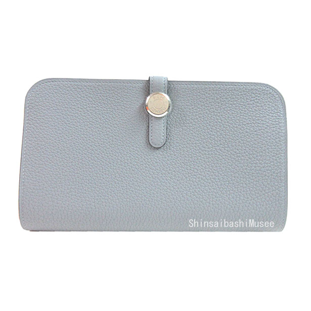 《BrandNew》 HERMES Dogon Duo GM Togo GrisPantin Silver Hardware Wallet K Stamp Box Ribbon Wrapping《 新品 》HERMES エルメス ドゴン 二人組 GM トゴ グリパンタン しろがね色金具 金入れ K目じるし 箱 シュロの葉 ラッピング