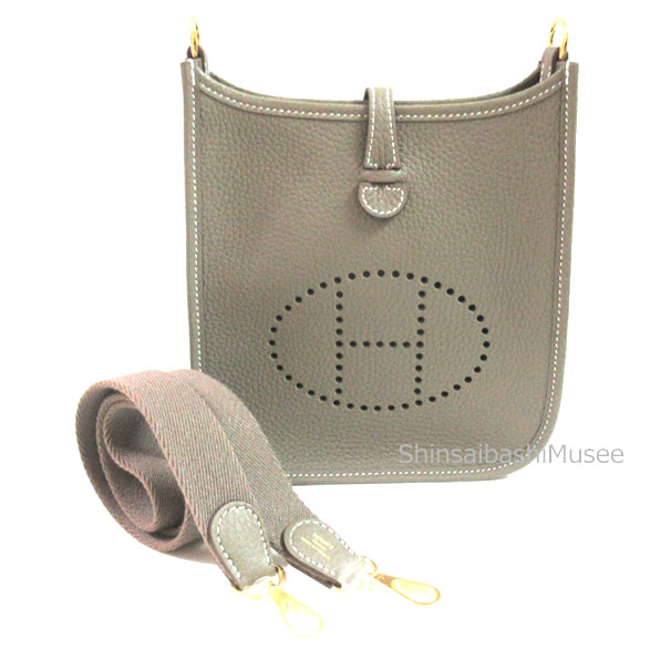 ≪Brand new≫ Hermes Evelyn 16 Mini TPM Amazon Etoupe Shoulder Bag Gold Hardware Taurillon K Stamp ≪新品≫エルメス エヴリン 16 Mini TPM ショート アマゾン エトゥープ ゴールド金具 トリヨン ショルダーバッグ K刻印｜心斎橋ミュゼ