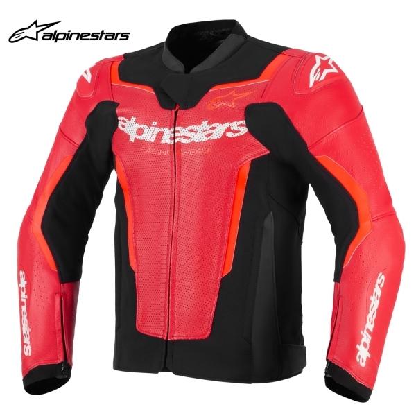 alpinestars アルパインスターズ ジャケット GP FORCE V2 LEATHER JACKET AIRFLOW カラー:BLACK RED FLUO(3155) サイズ:50｜SPEED EDGE バイク用品専門店