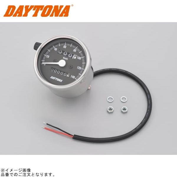 DAYTONA デイトナ 15633 機械式スピードメーター φ60 ホワイトLED照明 140km/h ステンレスボディ/ブラックパネル
