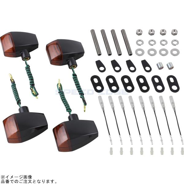 POSH ポッシュ 038085-06 ZRタイプクリスタルカットレンズウインカーセット シングル球仕様 ブラックボディ/オレンジレンズ |GPZ900R(A1-)|SPEED EDGE バイク用品専門店