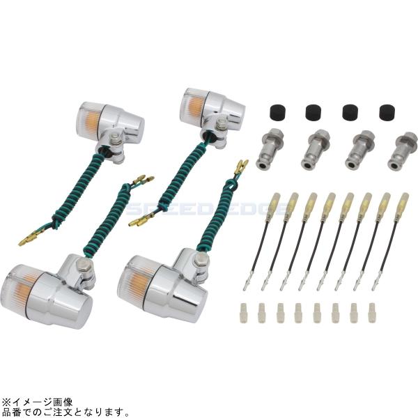 POSH ポッシュ 016033-33 スーパーバイクミニタイプウインカーセット メッキボディ/クリアーレンズ |W650 エストレヤ バリオス/2