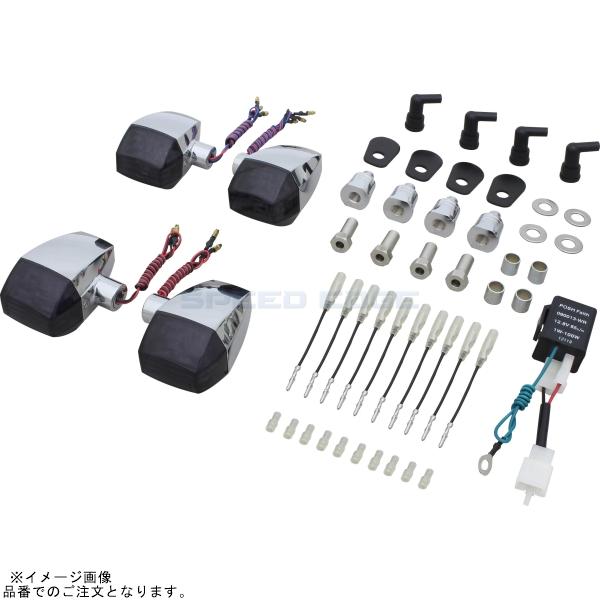 POSH ポッシュ 071467 ZRタイプクリスタルカットレンズ LEDウインカーキット メッキボディ/スモークレンズ |ZRX1100/2 ZRX400 ZR-7｜SPEED EDGE バイク用品専門店