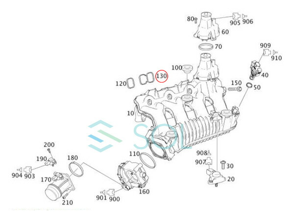 90%OFF!】 インテークマニホールド ガスケット パッキン 右側 メルセデスベンツ R171 R230 W203 W204 W207 W209  W211 W212 W219 W221 W251 W639 X204 M272 V6エンジン rechtsanwaltspanien.es