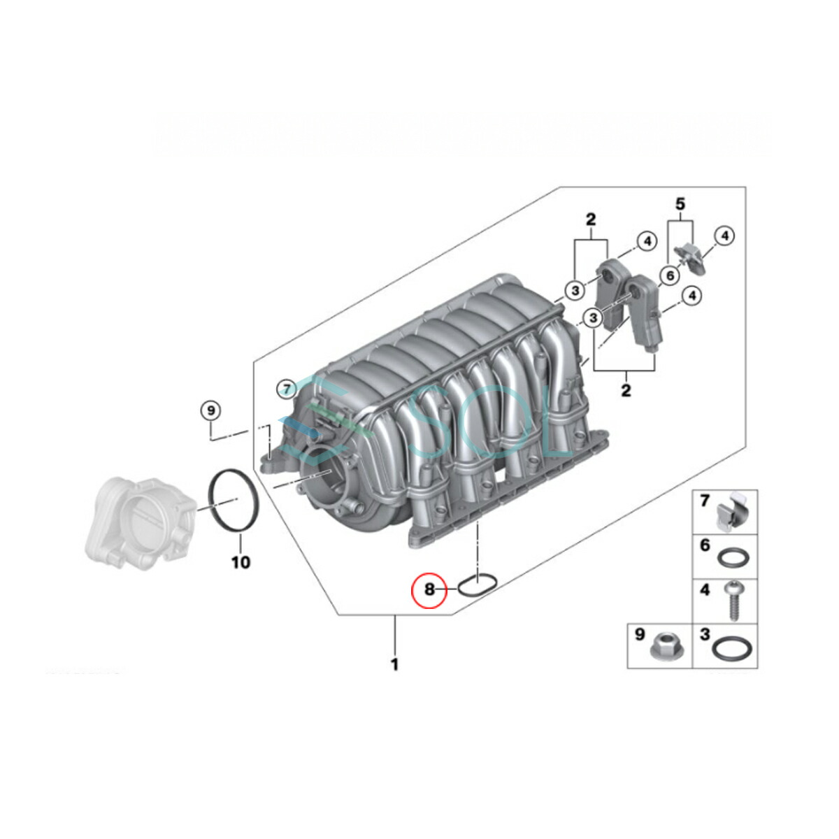 市場 BMW X5 E70 インテークマニホールド E64 E60 E61 E65 インマニガスケット E63 E66