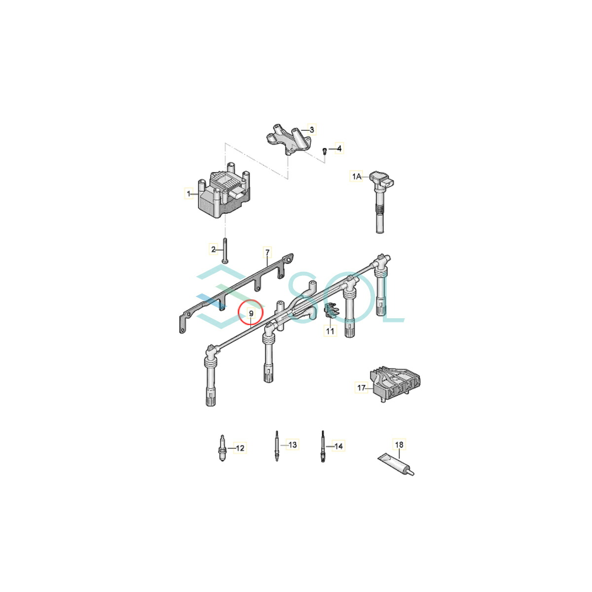 人気の贈り物が フォルクスワーゲン ザビートル 等 プラグコードセット 6R 03F905409C ポロ オイル、バッテリー