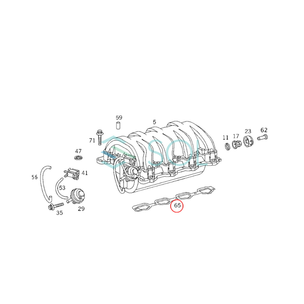 市場 ベンツ インマニガスケット W463 インテークマニホールドガスケット W163 W220 W215