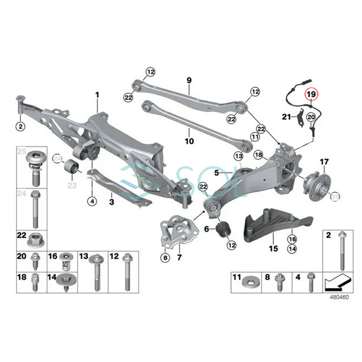 市場 BMW MINI ワン F57 F55 リア 左右セット F56 ABSセンサー F60 クーパー F54 スピードセンサー