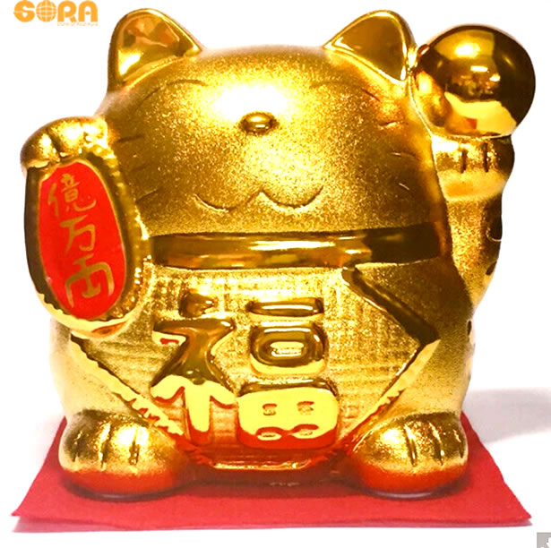 特大 招き猫 貯金箱 福 開運 千万両 縁起物 金運 陶器 人形 35cm 楽天市場】開運招福の縁起物、笑う門には福来る！ 陶器製 金運億
