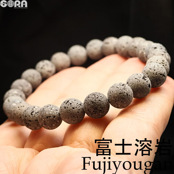 楽天市場】富士山溶岩ブレスレット 黒水晶ブレスレット パワーストーン