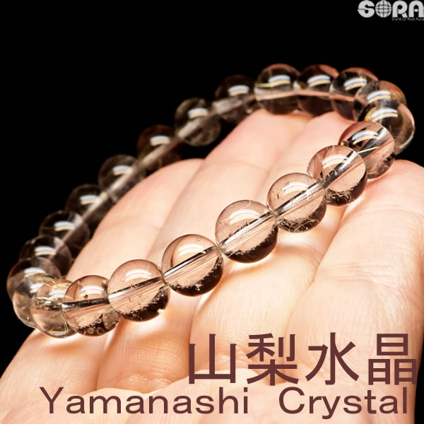 【限定1点モノ】5A山梨産 水晶 うっすらルチル入り　（乙女鉱山） 国産 8.5mm パワーストーン ブレスレット 天然石　山梨水晶