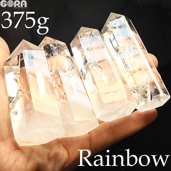 楽天市場】虹入り水晶 天然 レインボークォーツ ポイント 原石 約310g