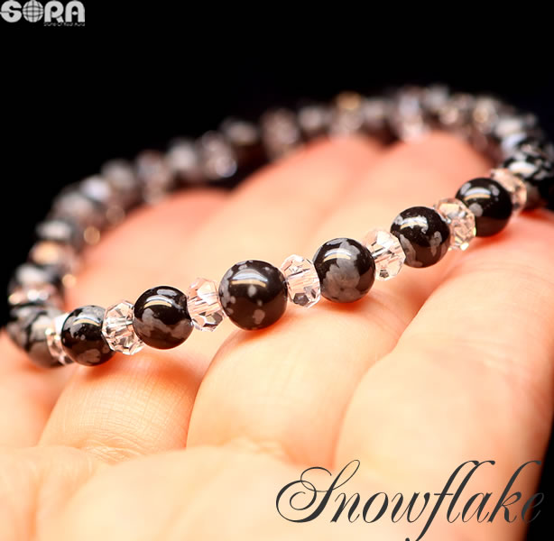 楽天市場】スノーフレークオブシディアン6mm ブレスレット 天然石