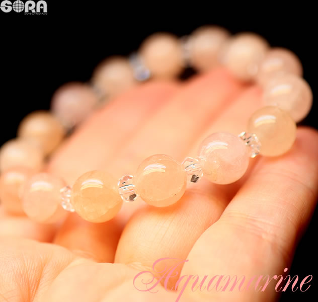 【限定1点モノ】4A モルガナイト （ミルキー）ピンクアクアマリン　10mm ブレスレット パワーストーン 天然石