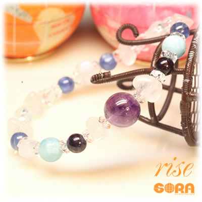 店長の気まぐれシリーズ【限定5点モノ】AAAAエレスチャルアメジスト(10mm) AAAAAラリマー(7mm) AAAスギライト(6mm) AAAAカイヤナイト(6mm) AAAアクアマリン(6mm) AAAAAスターカット水晶(6mm) ブレスレット パワーストーン 天然石 □ ◆|天然石 SORA