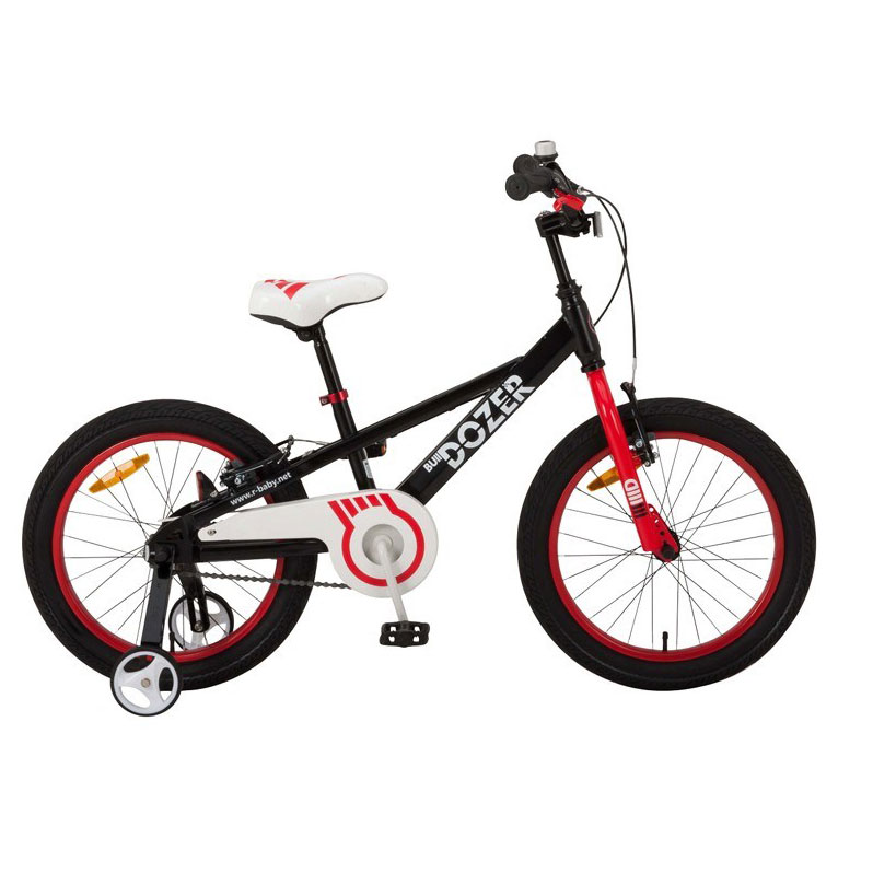 ブルドーザーの名にふさわしい骨太デザイン Royalbaby 18インチキッズバイクrb We Bulldozer 18補助輪付きブラック Painfreepainrelief Com