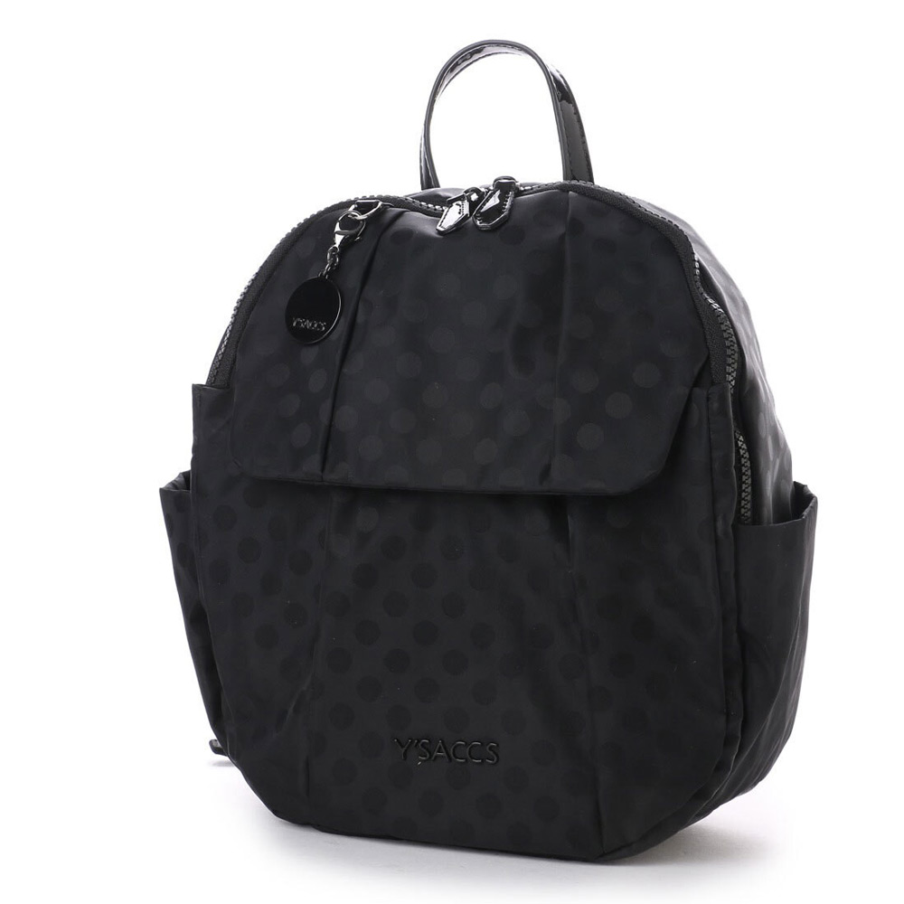 《コロンと丸味を帯びた影ぼうしが愛くるしげ》Y\u0027SACCS Polka Dots 背嚢S(Y71-03-09 10)黒いこと